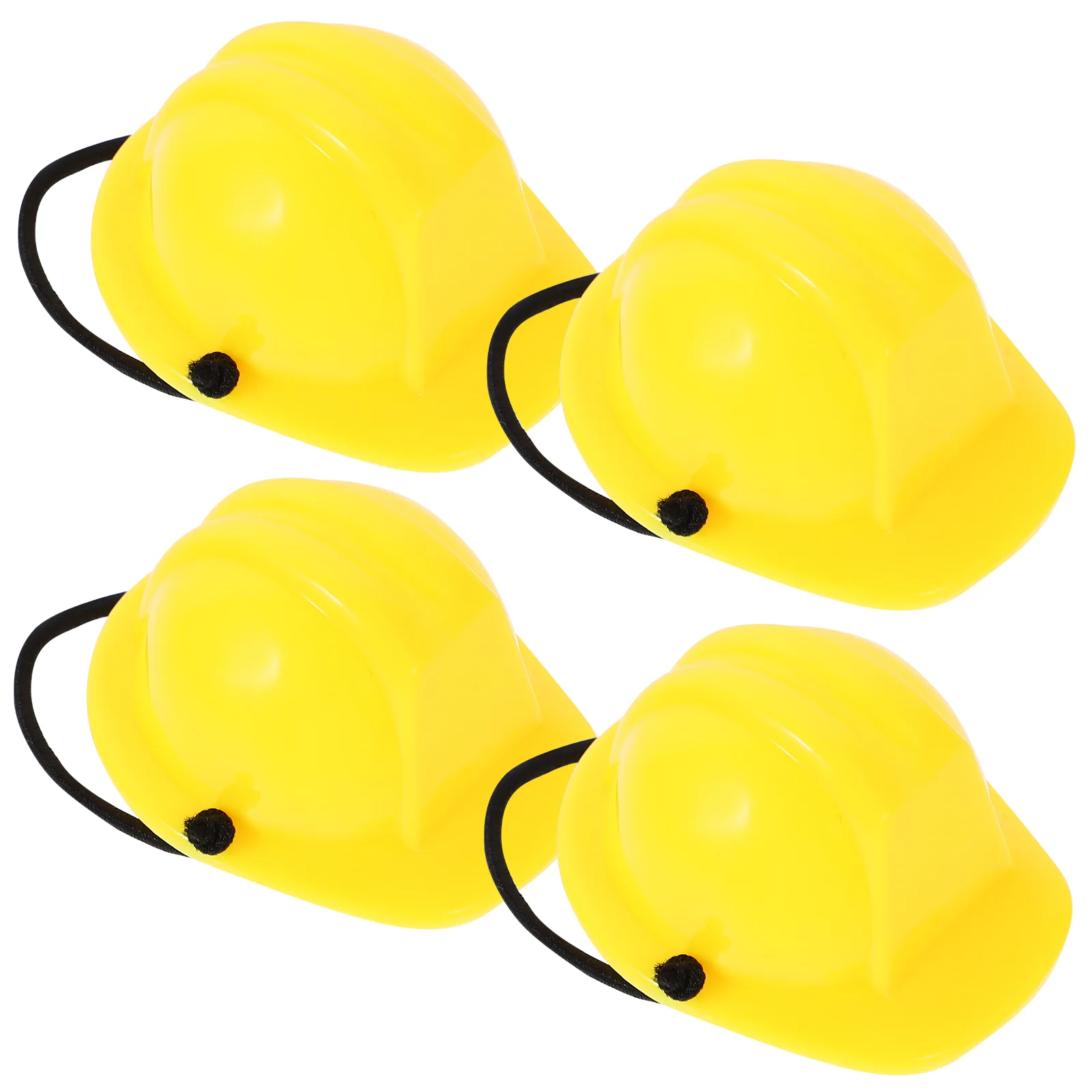 

4 Pcs Mini Construction Hat Miniature Dolls Helmets Baby Yellow Plastic Safety Child