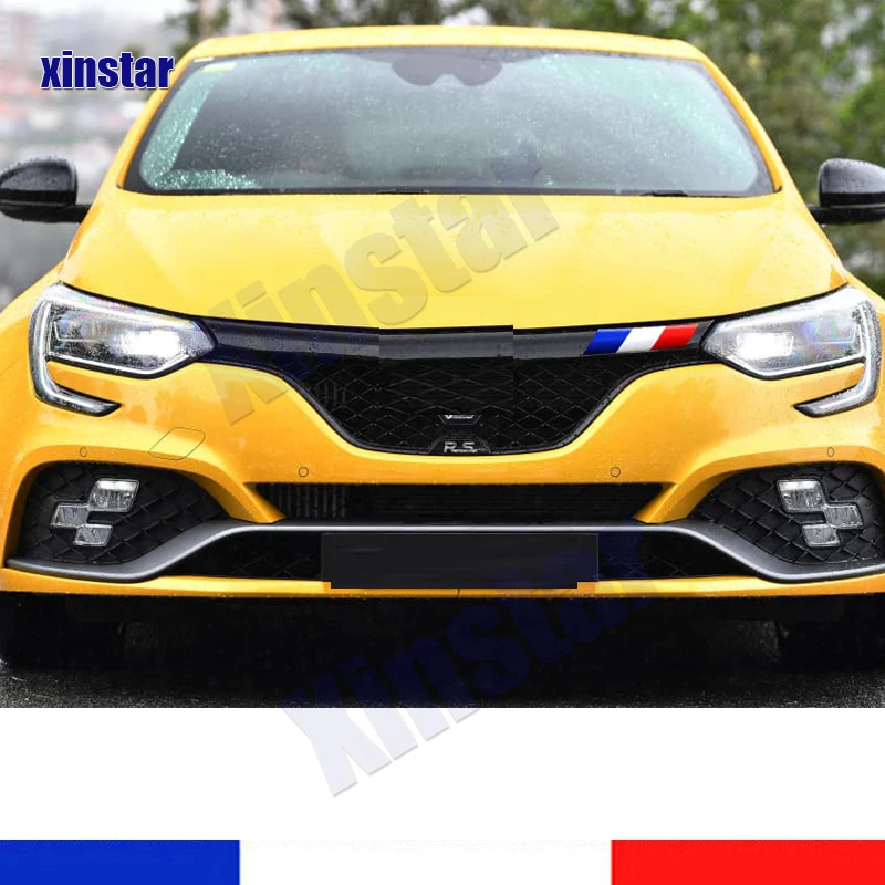 Car Grille French Flag Vinyl Sticker Decal For Renault Clio MK4 RS 200 220 EDC GT Sport Cup Trophy
