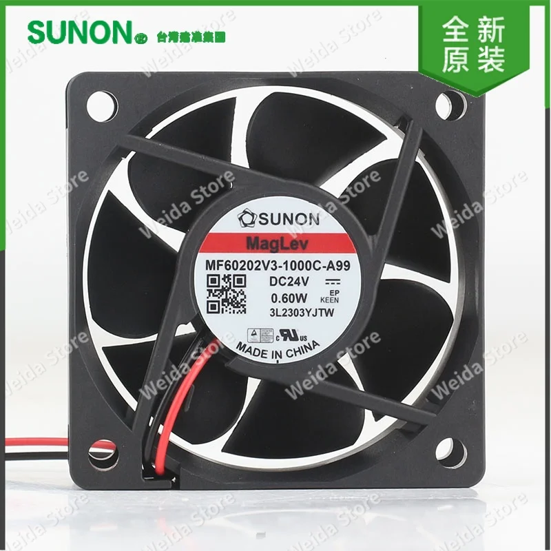MF60202V3-1000C-A99 SUNON Fan 6020 60X60X20MM 6CM 5V 12V 48V DC 24V 6cm Silent Fan