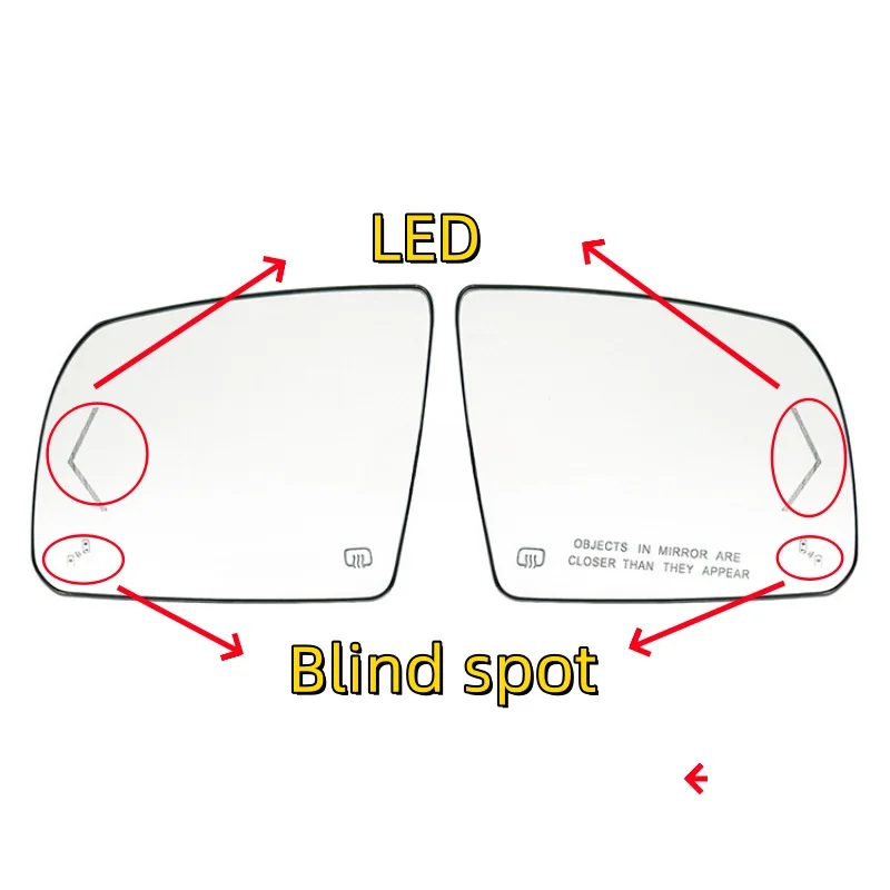 Car rearview mirror For Toyota Tantu Sequoia 07-20 rearview mirror LED blind spot lens mirror glass 87906-0C110 / 87903-0C100