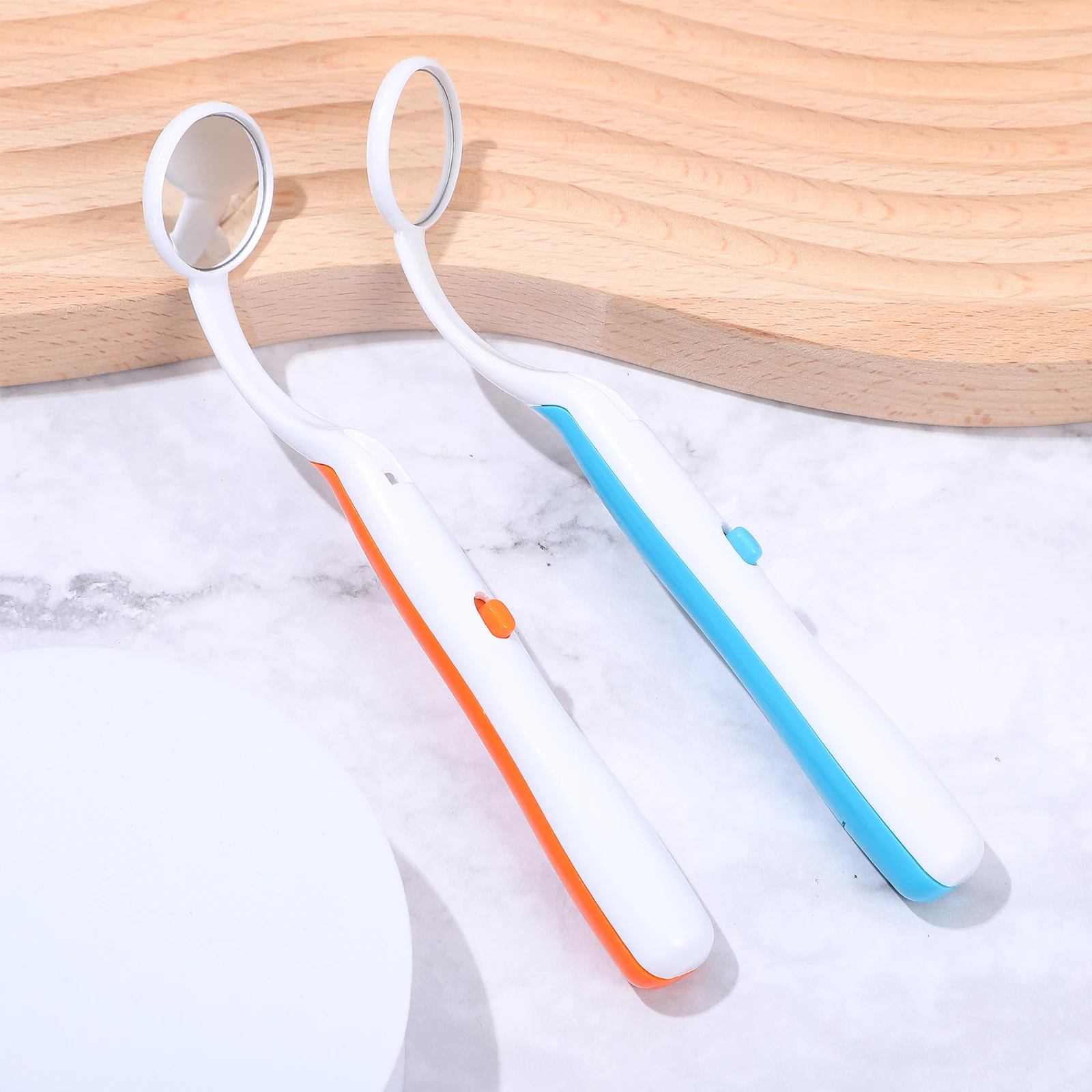 4 ชิ้นทันตกรรมกระจกพื้นผิวสําหรับฟันทันตกรรมกระจกสําหรับฟันการดูแลช่องปาก Abs แก้วฟันไวท์เทนนิ่ง