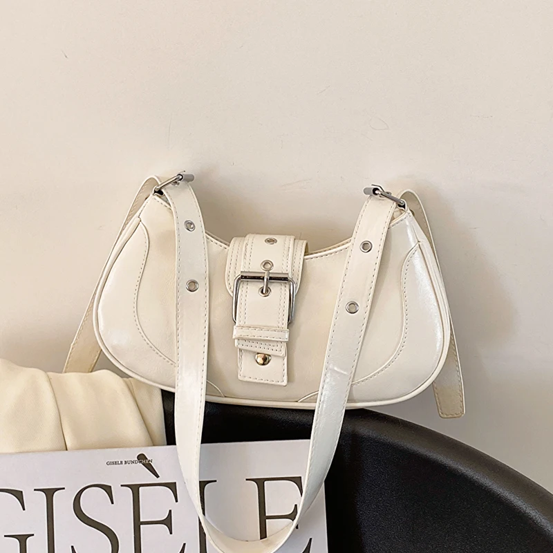 حقيبة كتف نسائية أنيقة بلون واحد، حقيبة كروس من الجلد الصناعي الناعم مع إغلاق بالسحاب، تصميم عصري بحجم صغير #3