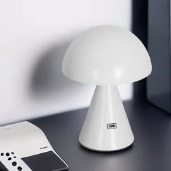 LED Mushroom Table Lamp Flower Bud Lamp Wireless Charging Night Light for Bar Restaurant Bedroom Decorative Lamp Table Light