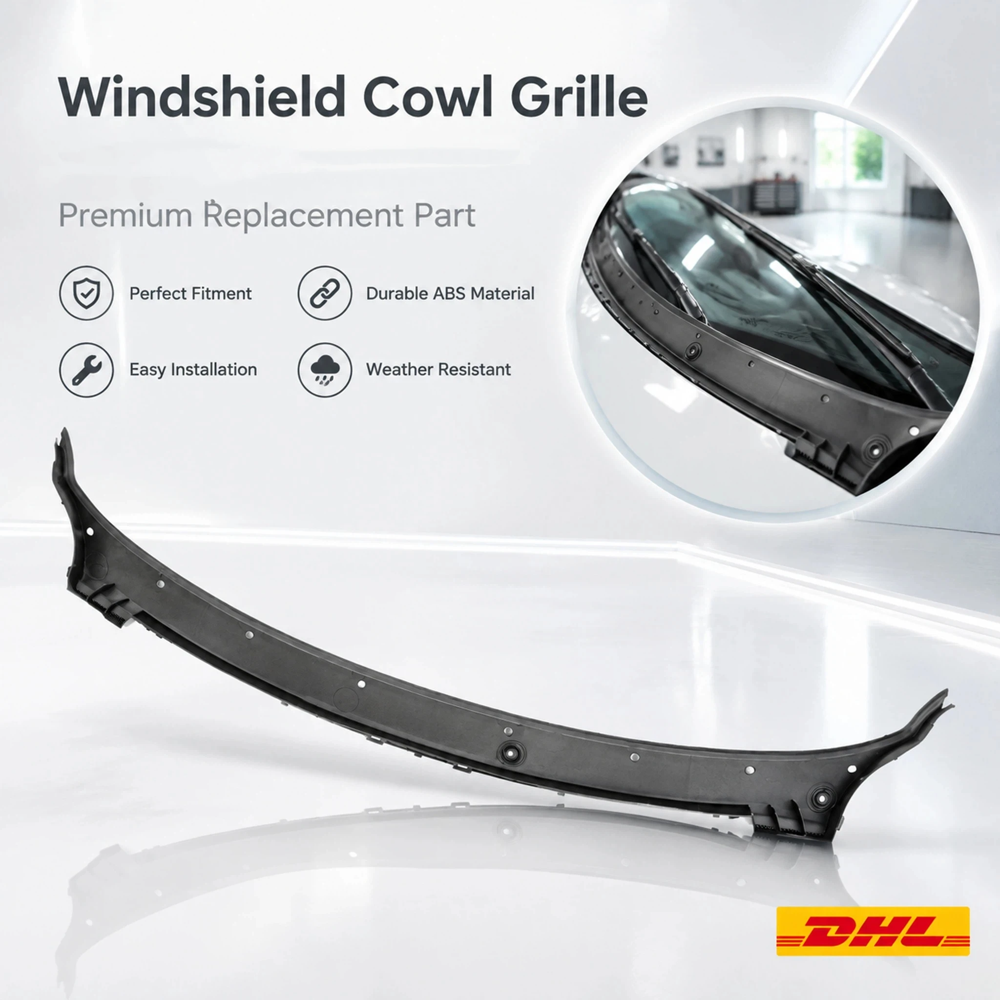 OE 51717292396, bac de récupération d'eau sous le capot, anti-fuite, en plastique rigide, pour BMW X5 F15 X6 F16 2014-2018, durable, résistant aux intempéries, ajustement direct, installation facile, pièce de rechange.