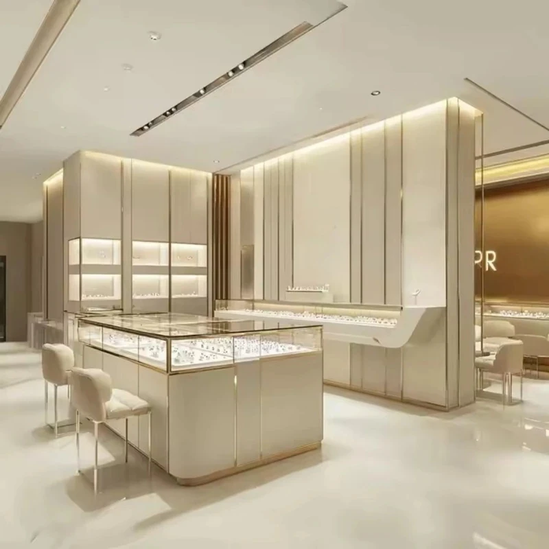 custom.Luxury Wood Body Jewelry Showcase with Glass Display Area Shop Fitting
