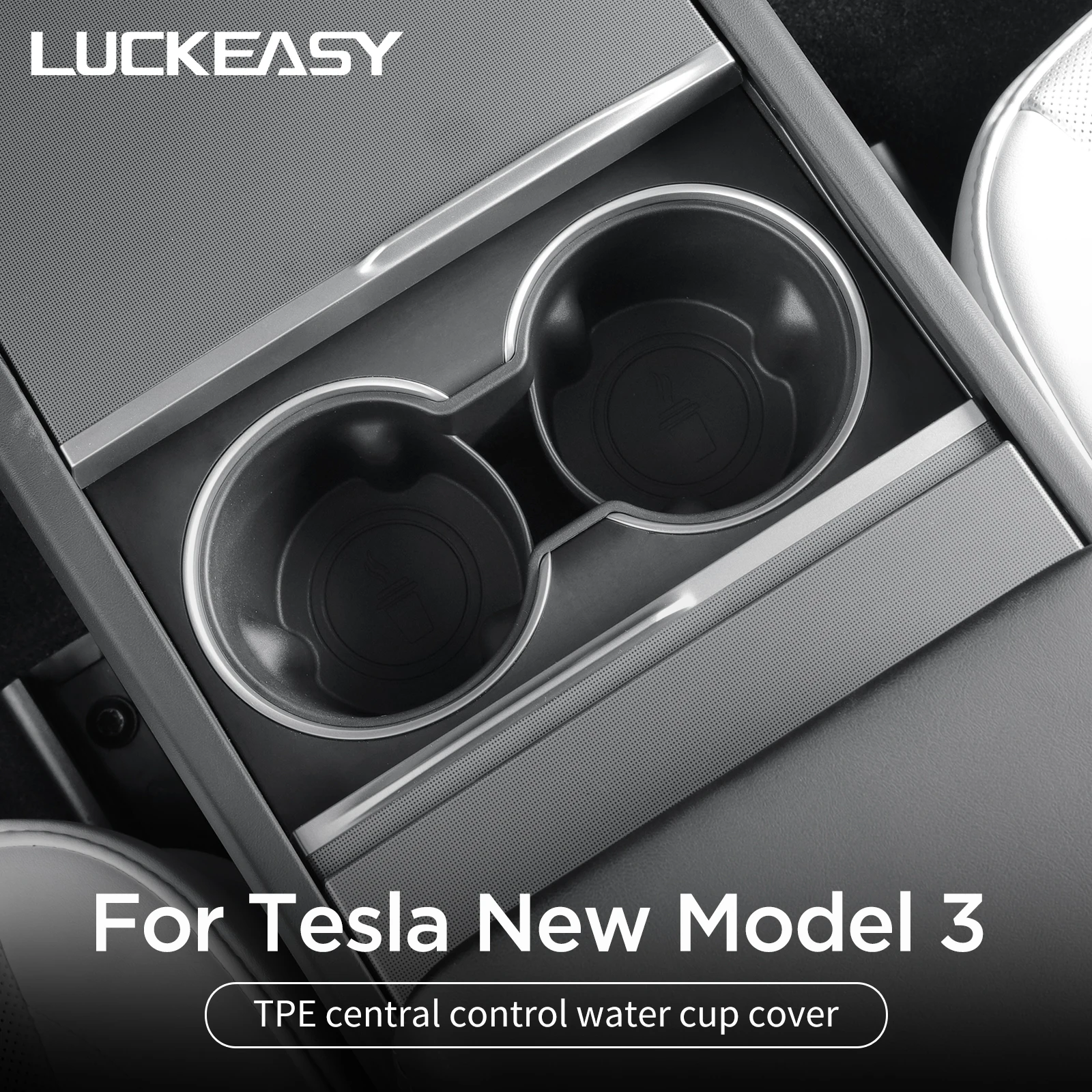 

For Tesla Model 3 Highland Water Cup Holder Car Interior Accessories Central Control Drinks Holder TPE Water Cup Storage Tray