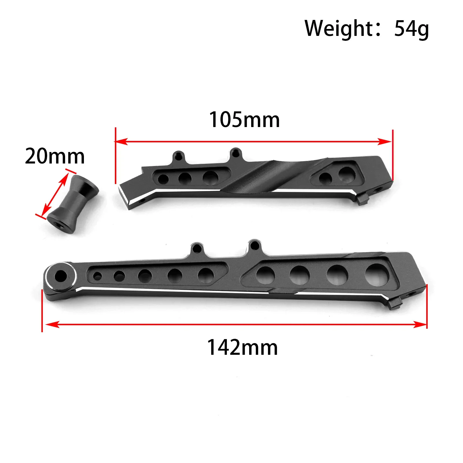 2 sztuki metalowa przednia i tylna klamra podwozia dla ARRMA 1/7 nieograniczona V1 przestępstwo V2 naruszenie 6S BLX RC akcesoria samochodowe