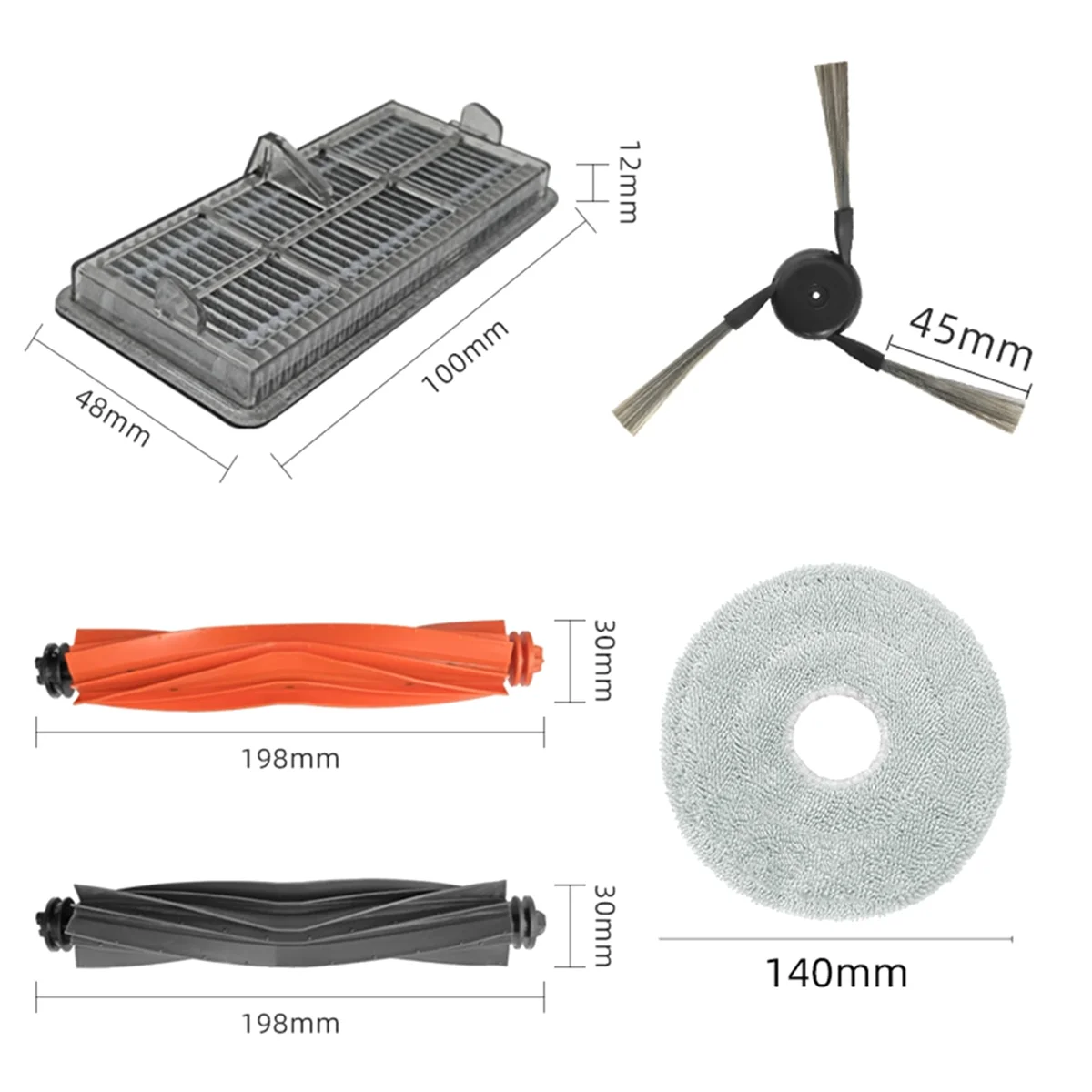 For X40Pro Ultra Replacement Parts Main Roller Side Brush Hepa Filter Mop Cloth Dust Bags Accessories