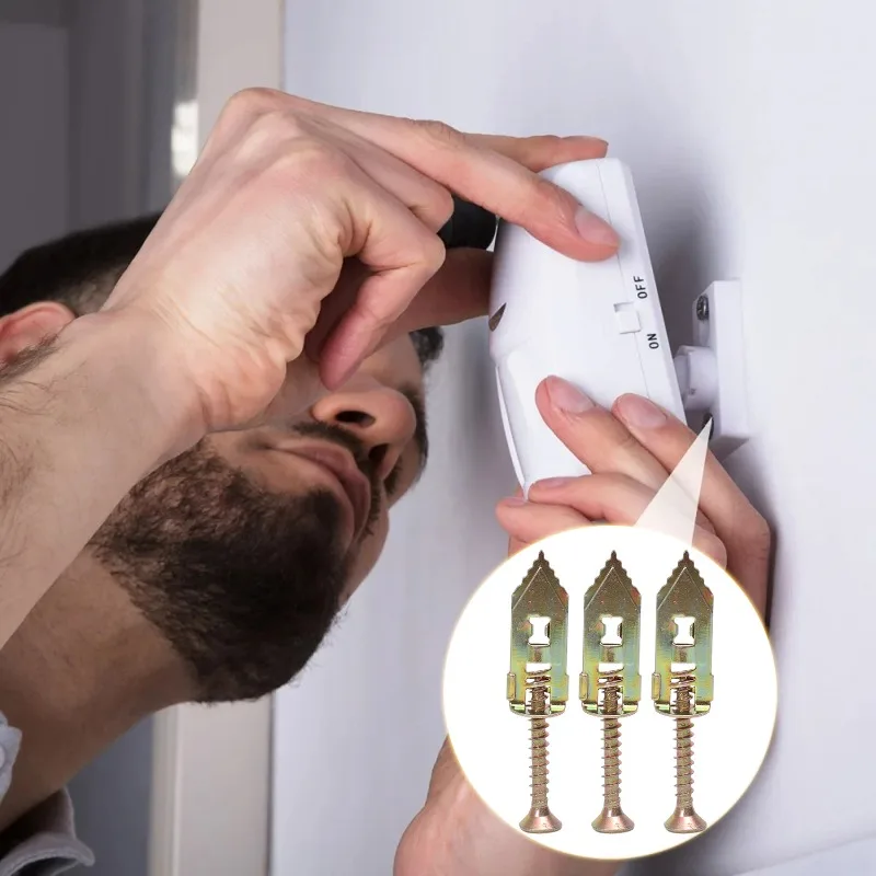 10/100x المراسي الحوائط الجافة ذاتية الحفر مع مسامير توسيع المعادن الثقيلة المطلية بالزنك لإطارات الصور أشرطة رف التلفزيون الجداري