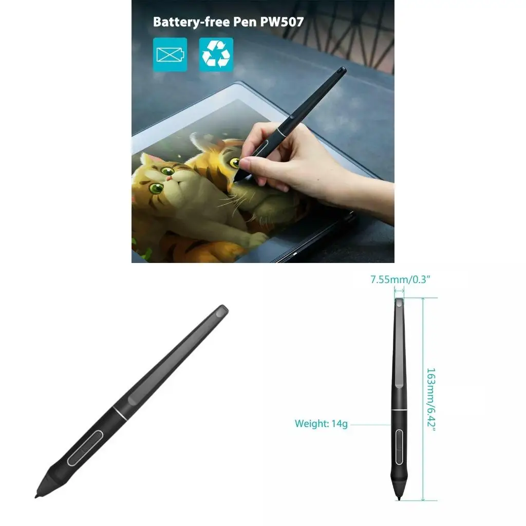 

Pen PW507 For Stylus Pen Digital Graphics Kamvas 12/ 13/ 16/16/20