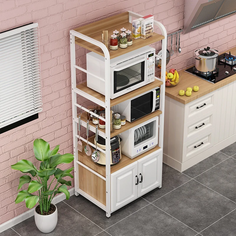 Five story kitchen oven microwave storage rack, floor standing small household appliances