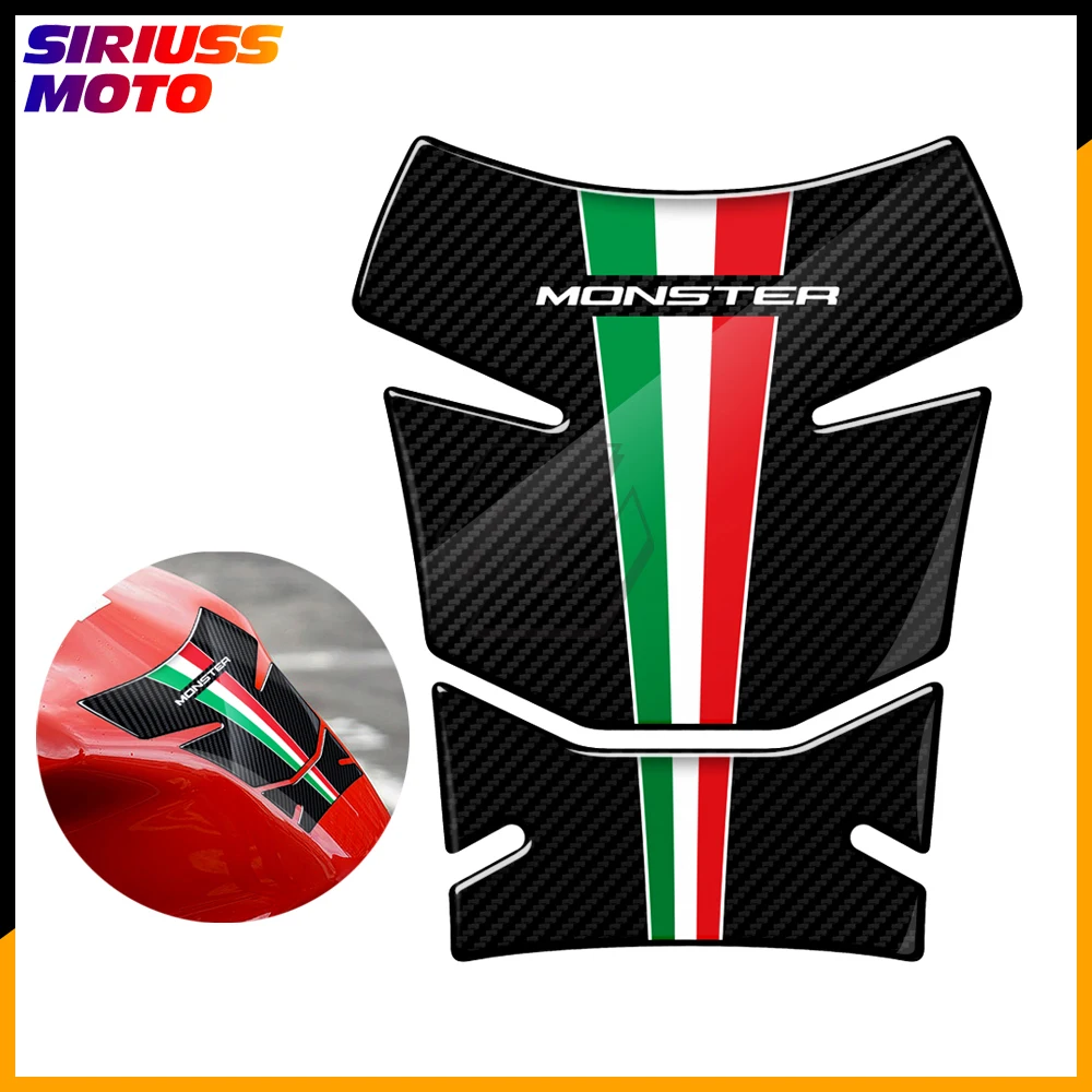 3D Resin Carbon Look Motorcycle Gas Tank Pad Protection Decals Case for Ducati Monster 600 620 695 750 800 900 1000