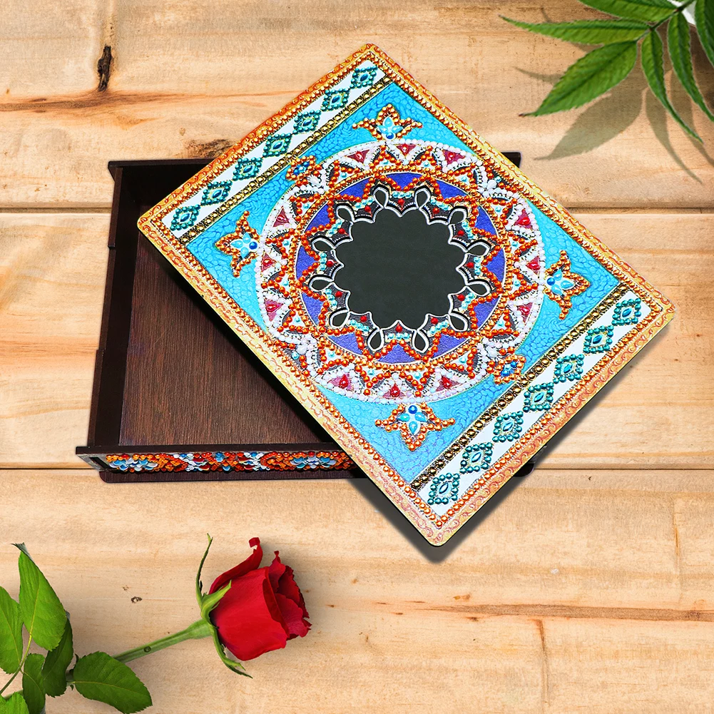 

Special Shaped Bright Drill Diamond Painting Jewelry Box Birthday Gift DIY Mandala Jewelry Box Jewelry Box Containers Mosaic Set