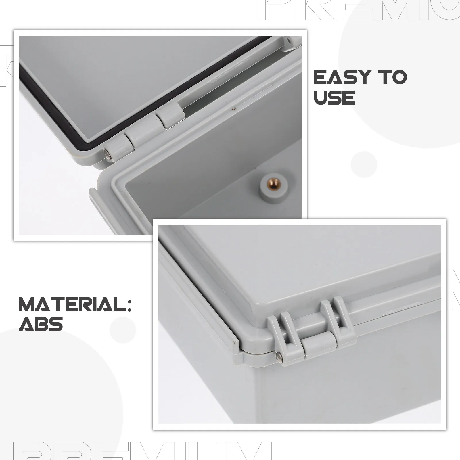 Electrical Junction Box Transparent ABS Outdoor Splashproof 150x150mm Stainless Steel Buckle Weatherproof Connection Box