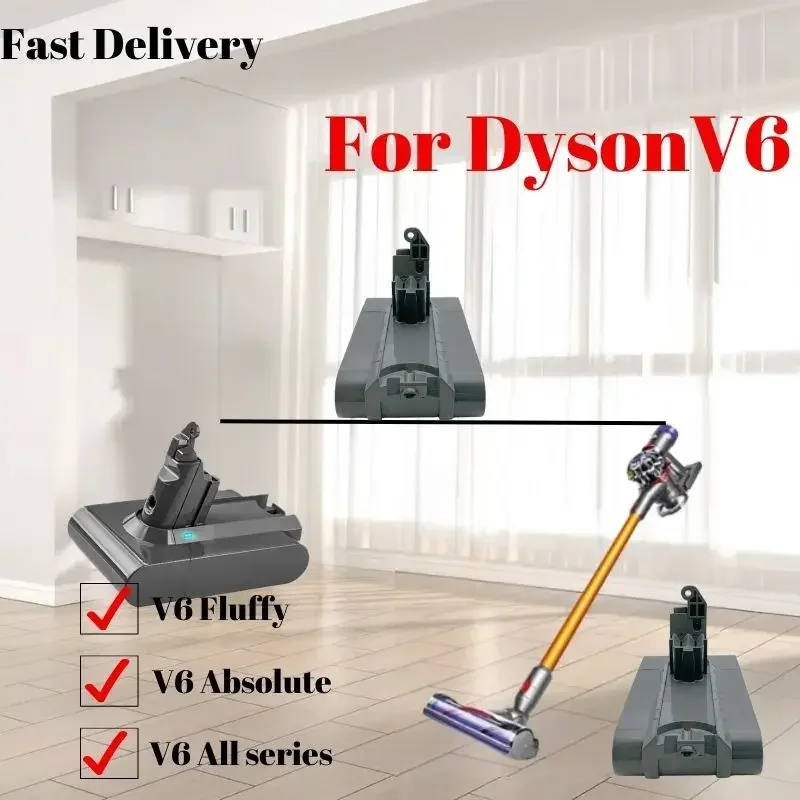 

12800 мАч 21,6 в для пылесоса Dyson V6 DC58 Animal DC59 Multi floor DC61 DC62 DC74 SV07 SV03 SV09 аккумулятор