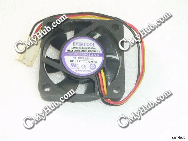 For EVERCOOL BC4010M12SA DC12V 0.07A 4010 4CM 40MM 40x40x10 3pin 3wire Cooling Fan BC4010M12SA