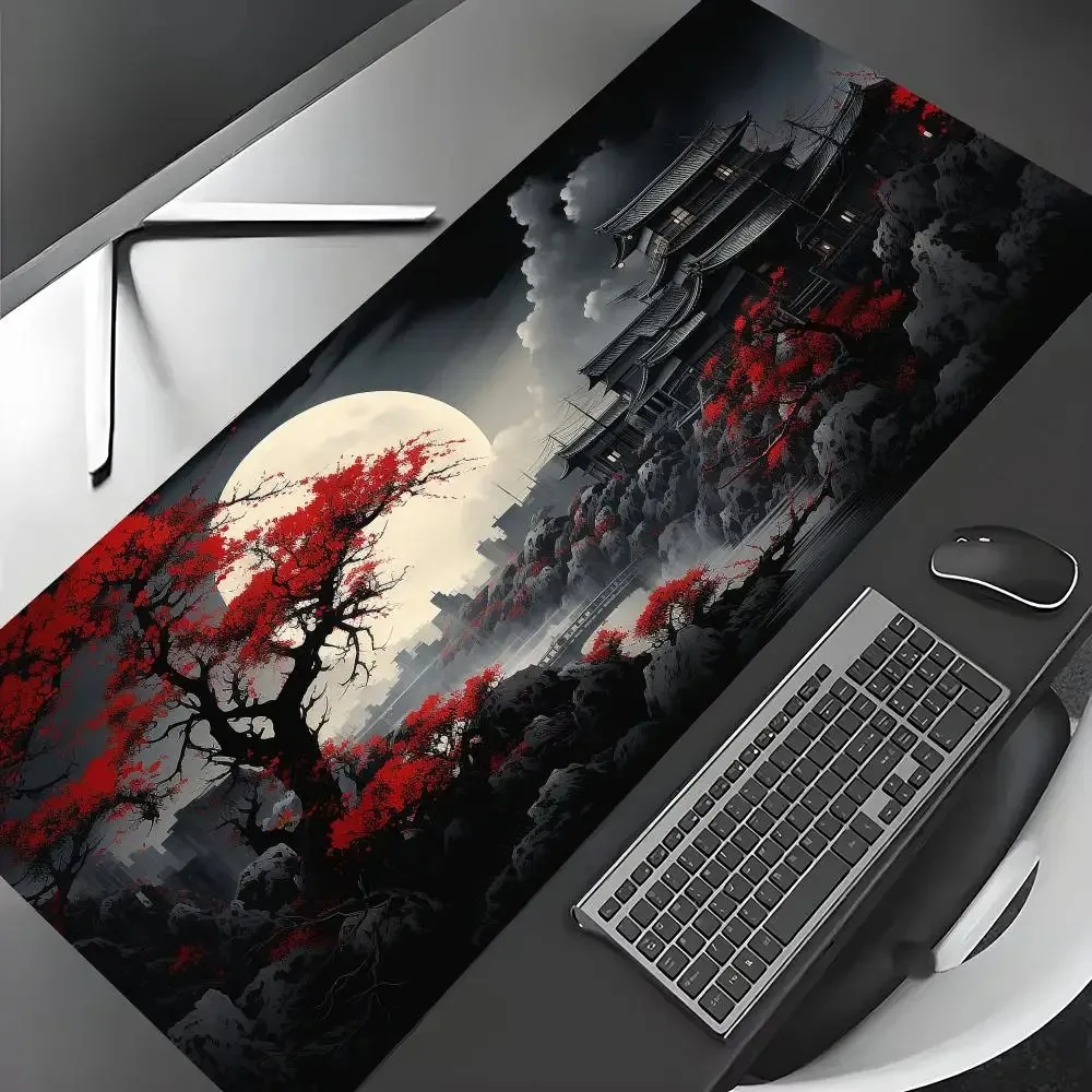 CIFBUY Mouse Pad Red Black Art Landscape Anti Slip Gaming Desk Mat Smooth Surface For PC Laptop Office Computer Accessories