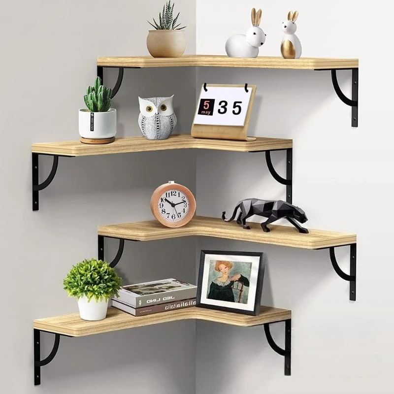 Wholesale Wood Floating Shelves Racks Wall Decor Rustic Farmhouse Wall  Room Shelves for Wall Storage Book Holders Set of 4