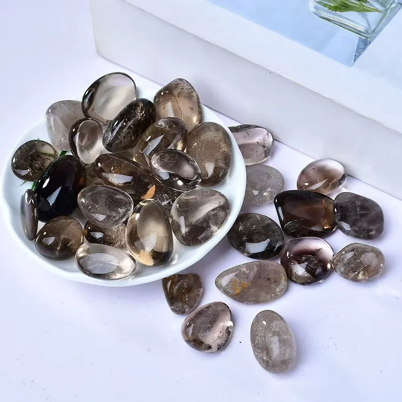 Random Natural Irregular Tea Quartz Tumbled Stone Rough Crystal Healing Energy Gemstones Mineral Specimen Home Decoration