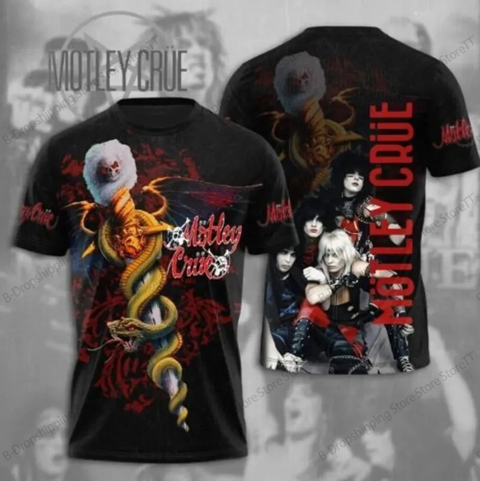 Metal Rock Band Motley Crue Tour 3d Print T-shirt Men Women Fashion Hip Hop Casual Short Sleeve Tops Tees Kids Tshirt Ovesized