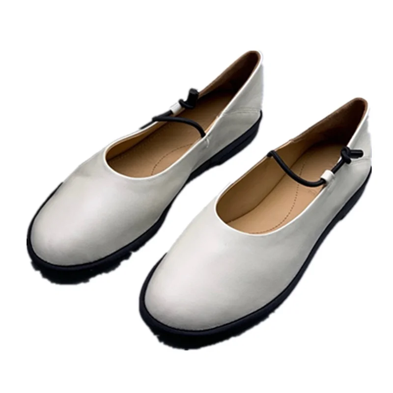 

Withered Minimalist Commuting Loafers Genuine Leather Soft Flat Shoes Woman Shoes Italy Sheep Mary Jane Shoes Women