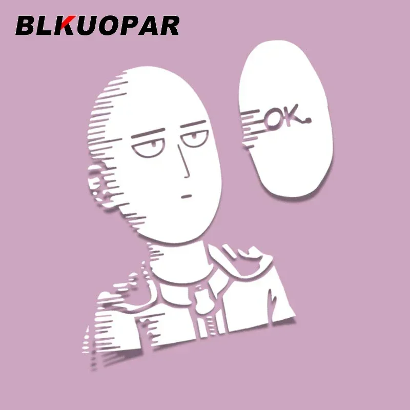 BLKUOPAR For One Punch Man Saitama OK Sticker Car Bumper Decal JTR Waterproof Car Stickers Reflective Cartoon Vinyl Anime Decals