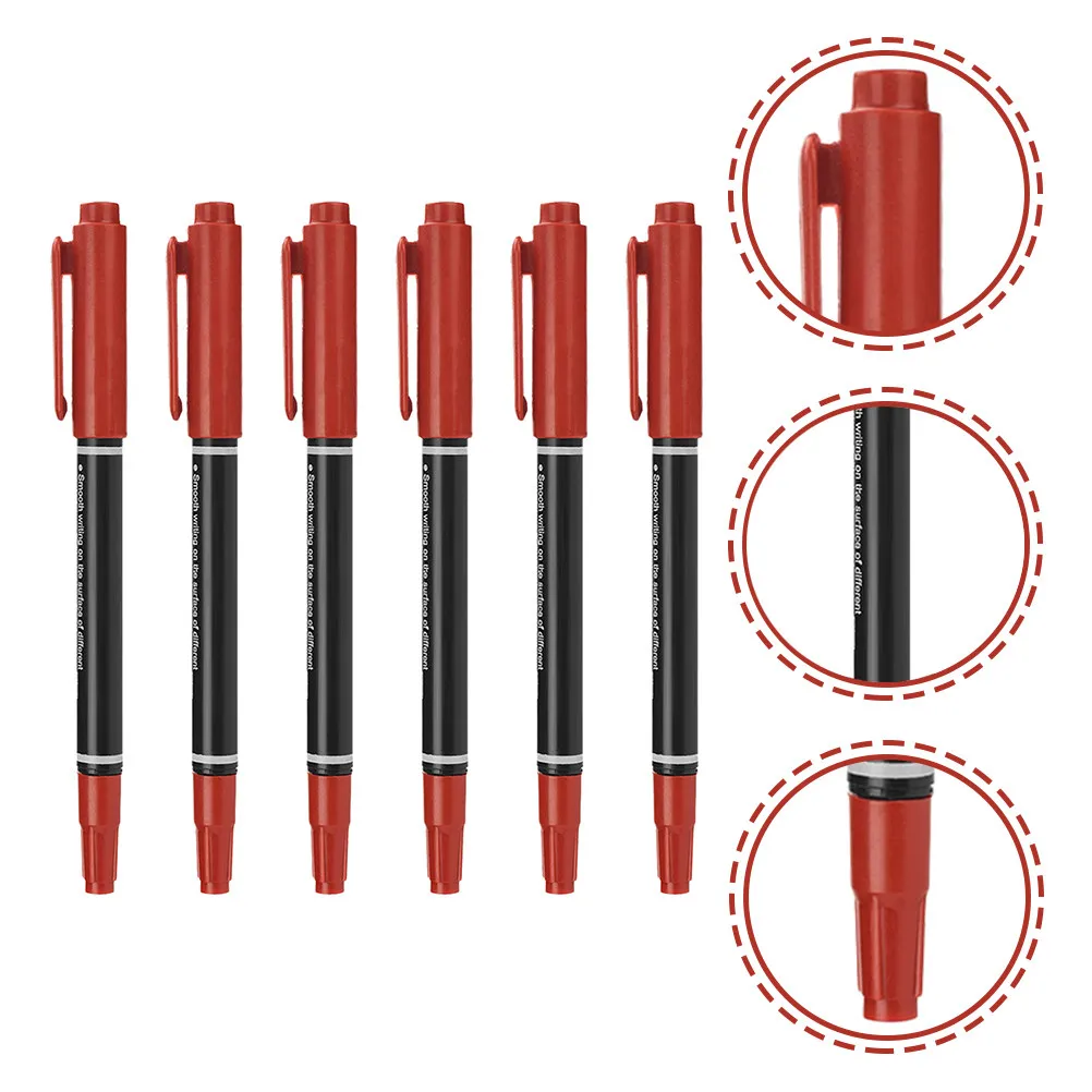 

6Pcs Tattooing Pen Tool Fine Tip Eyebrow Markers for Positioning Embroidery Microblading Waterproof