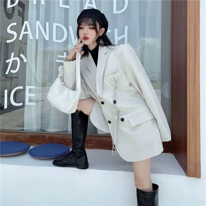 Leisure Suit 2024 Spring Autumn Outerwear for Women in Korean Version Versatile and Loose Fitting Explosive Street Suit Jacket S