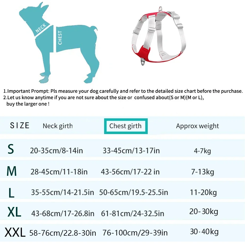 Pet Dog Harness Adjustable Reflective Dog Chest Strap Vest For Small Medium Large Dogs Outdoor Training Protective Dog Harness