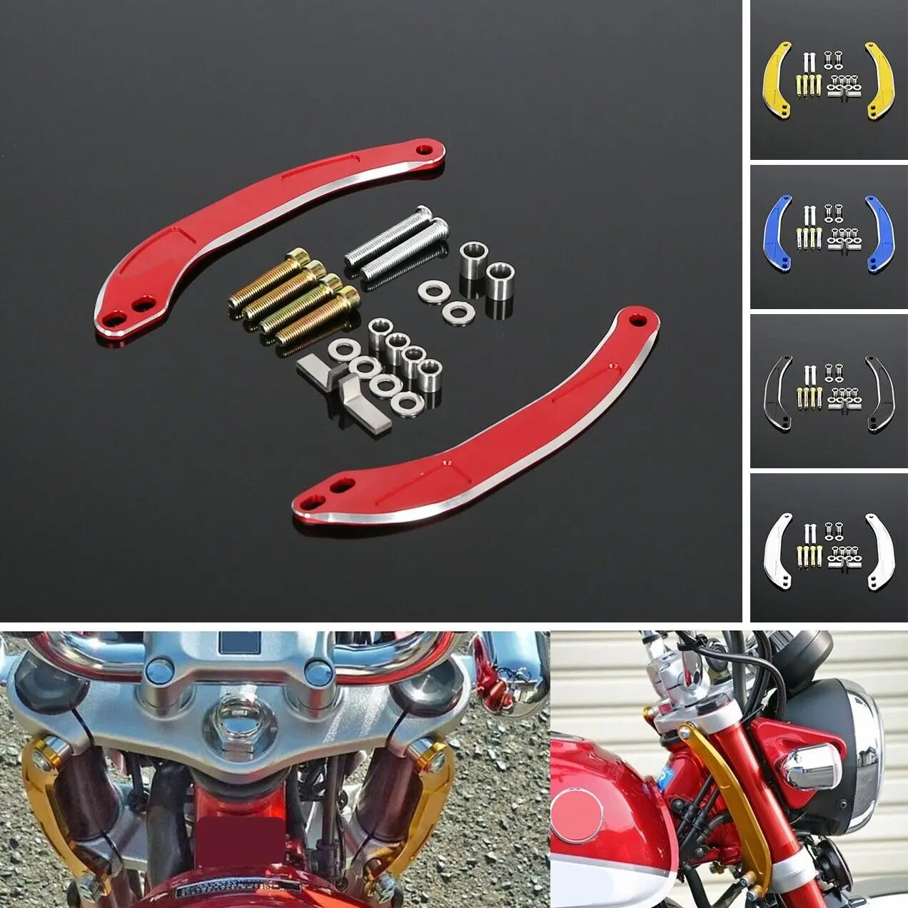 

Motorcycle exterior Aluminum Front Fork Steering Stem Stabilizer Holder For Honda Grom Monkey 125 2018-2024