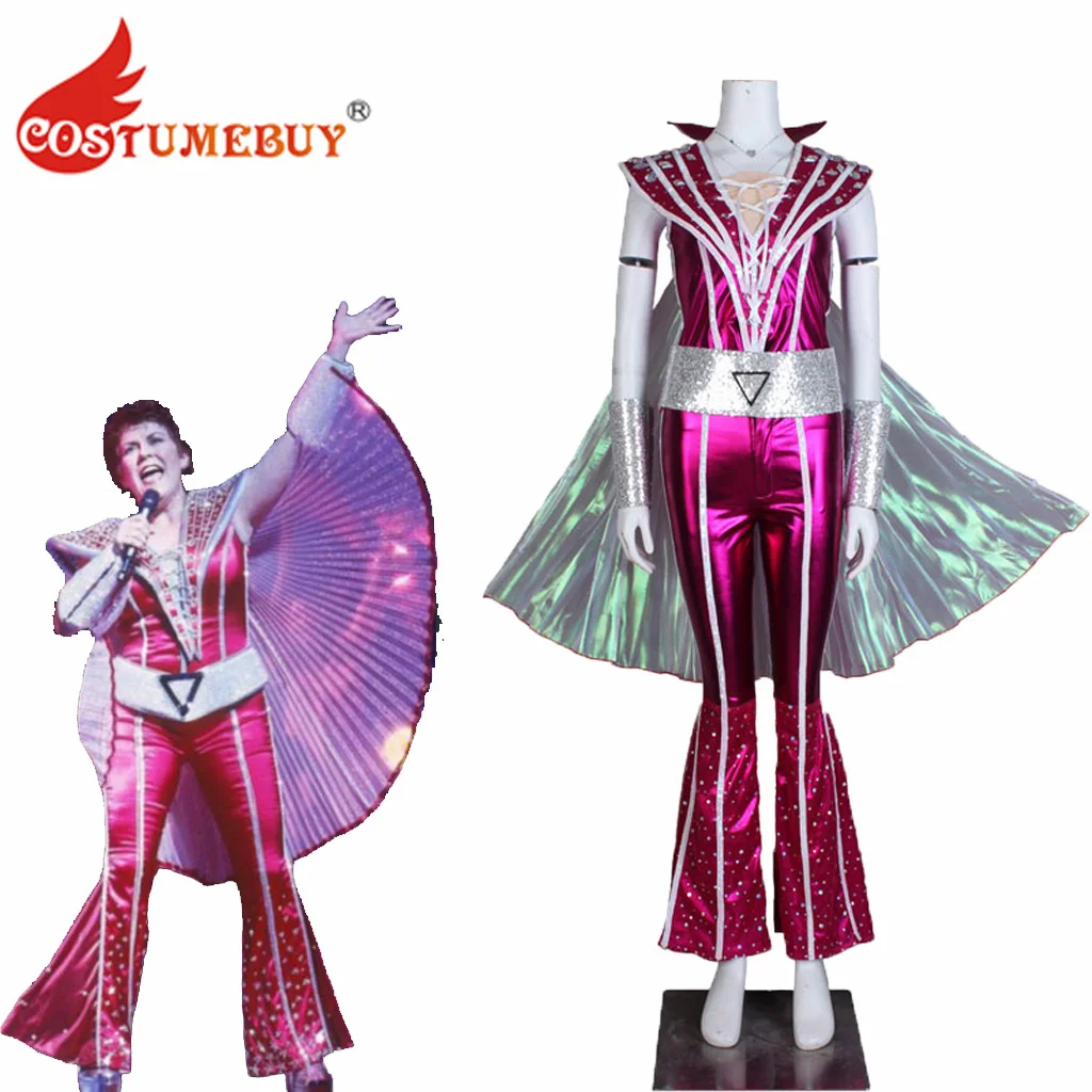 CostumeBuy-Disfraz Musical Mamma Mia para mujer, traje de discoteca de lujo para baile, traje rojo