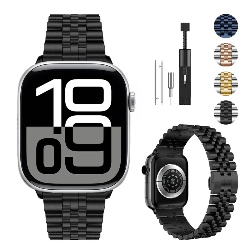 

Stainless Steel Metal Strap for Apple Watch Ultra 2 49mm 9 8 7 6 5 4 SE 45mm 41mm 44mm 40mm Bracelet Wristband IWatch 10 46/42mm