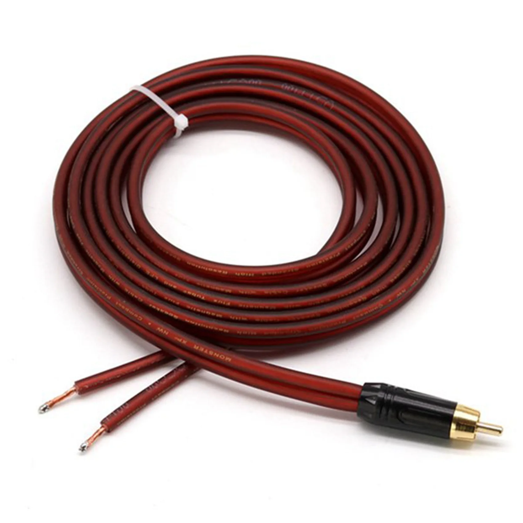 

AU49_RCA Speaker Cable to RCA Plug,Replace RCA Plug Adapter to Bare Wire