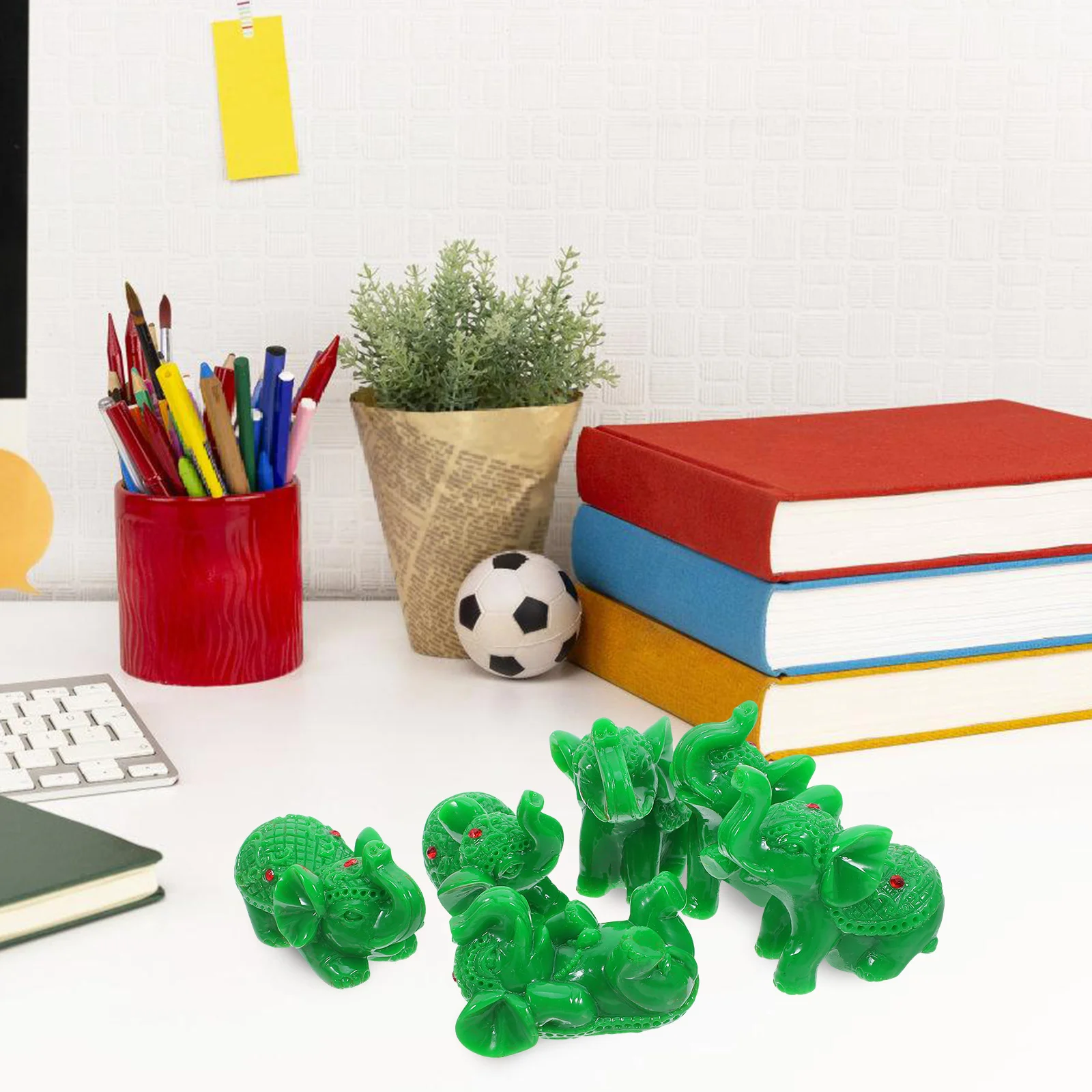 

6Pcs Small Resin Elephant Decor Ornaments Feng Shui Lucky Statues for Home Office Living Room Coffee Table Bedroom