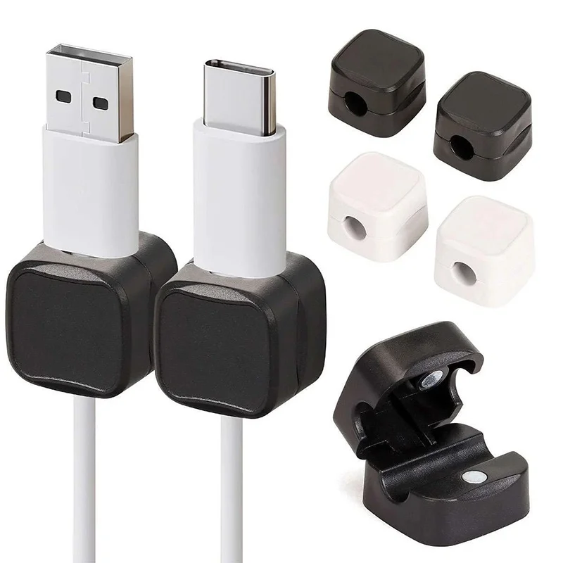 6pcs Magnetic Cable Clip Winder Holder Adhesive Wire Keeper Cord Cable Organizer USB Charging Line Winder For Home Office Desk