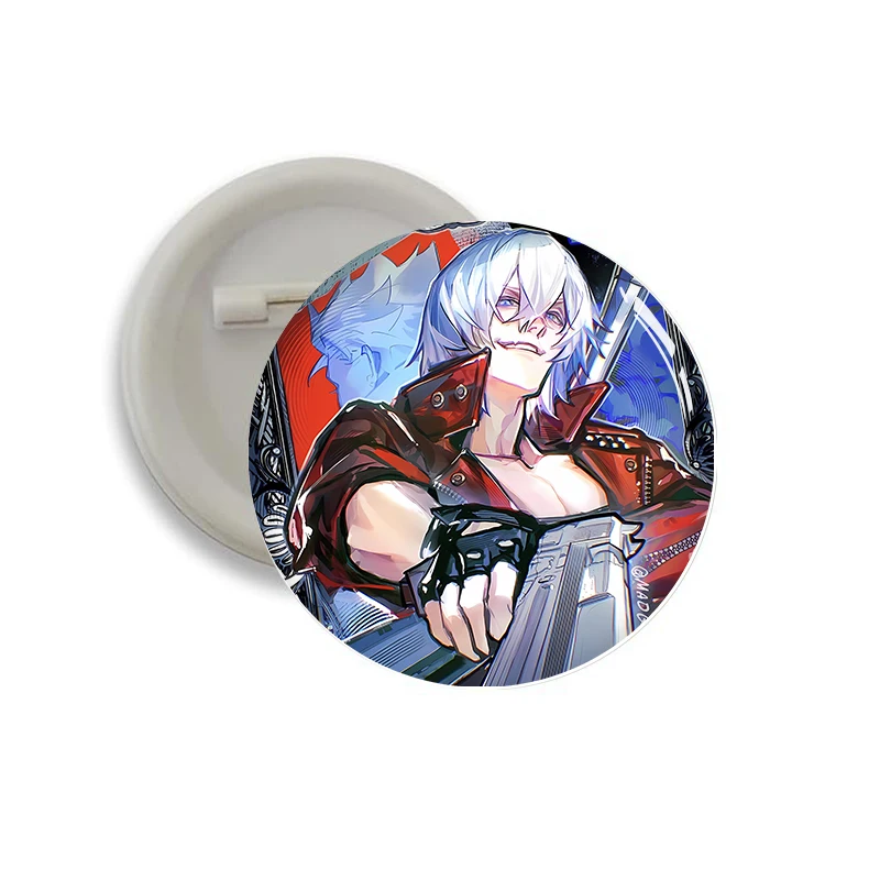 Devil May Cry Tinplate Pin Clothes Creativity Anime Cartoon Metal Lapel Badge Brooches Accessorys on Backpack Brooch Art Gift view 4
