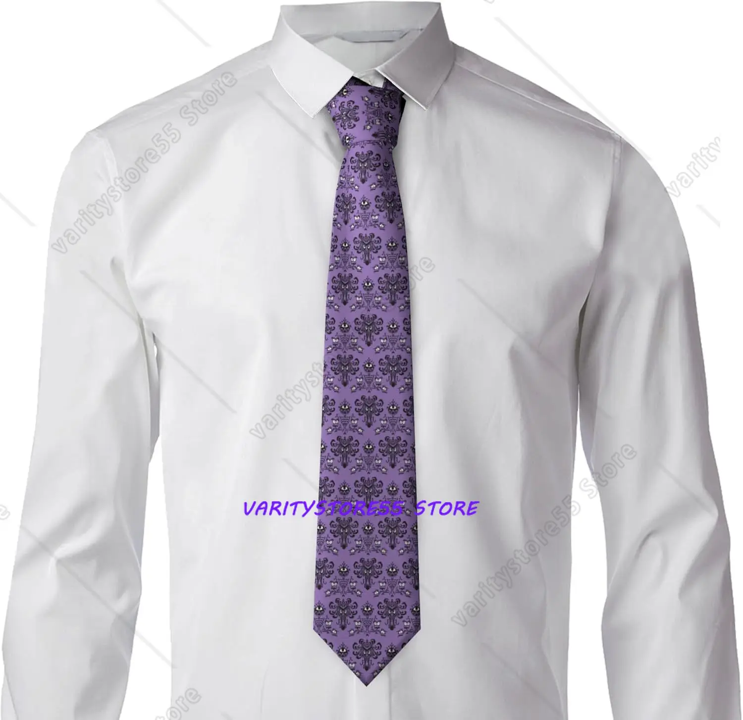 Haunted the Mansion Ties for Men Funny Neckties Polyester Textile Soft Neck Ties for Weddings Party Valentine's Day
