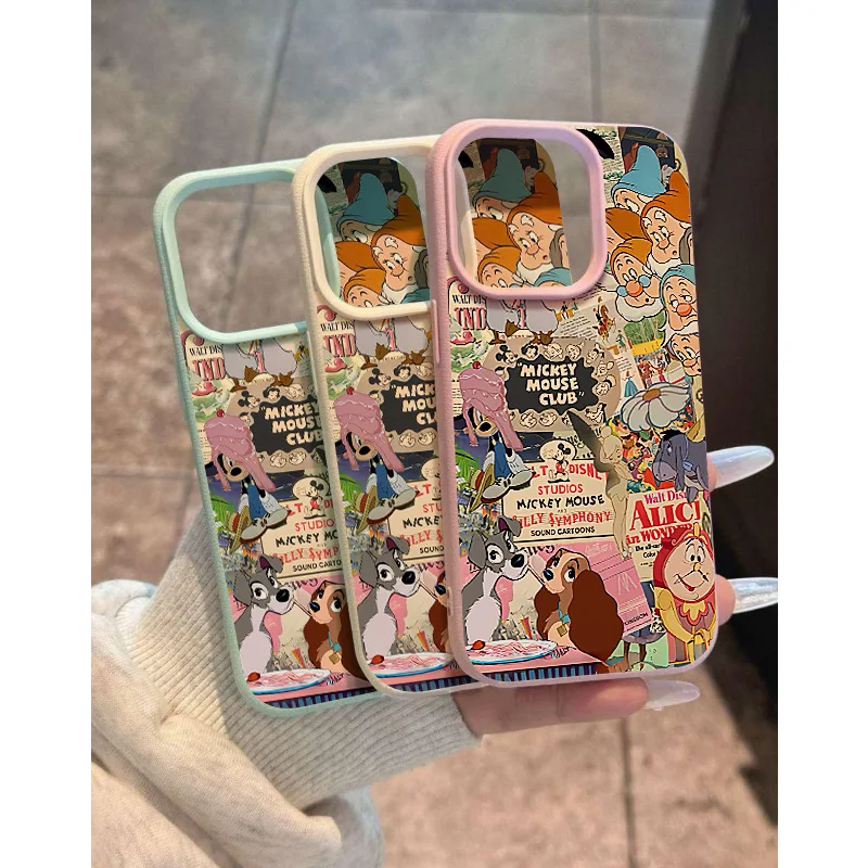 2025 Super Hot Ins Style Cute Anime Newspaper Suitable For Apple Phone Case New Leather Pattern Anti Shock And Anti Drop