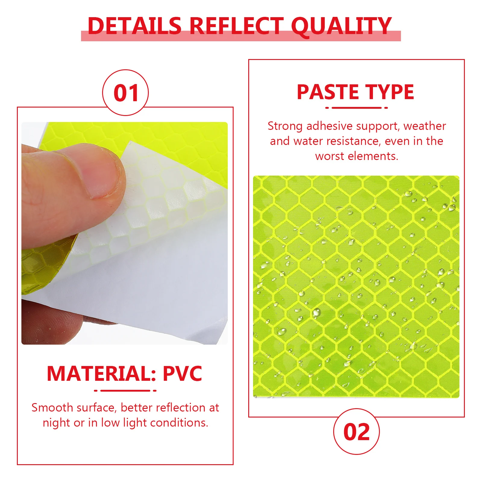 

Luminous Reflective Tape Hexagonal Design Weatherproof Adhesive For Vehicle Safety Warning Night Fluorescent Tape