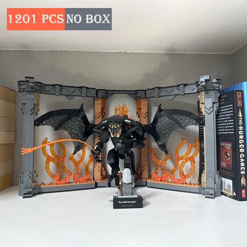 

FIT 10367 Balrogs Book Nook Model Building Blocks Creative Bricks Home Decoration Toys for Kids Christmas Birthday Gifts