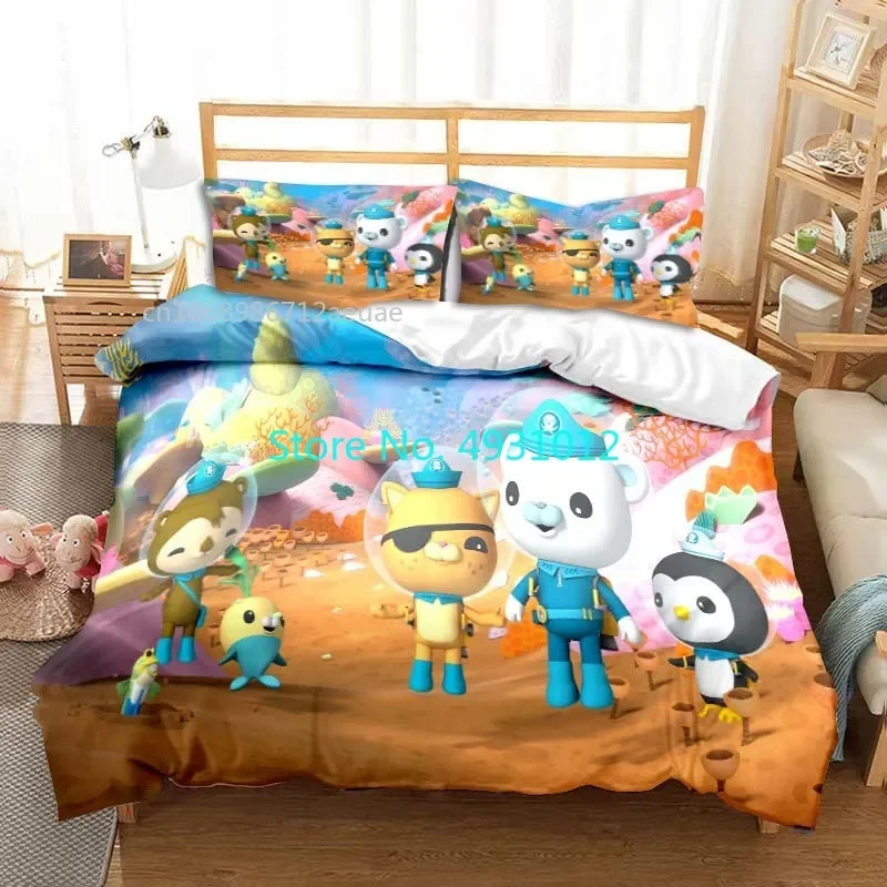 Anime The Octonauts Harajuku Home Decor Kind Beddengoed Set Kussensloop Beddengoed 3d Print Kids Boy Girl Quilt Dekbed Cover Cadeau