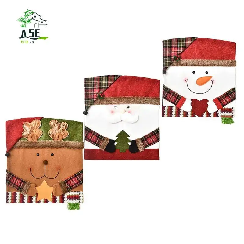 

A05E-Рождественский набор стульев, украшение, набор стульев, набор табуретов, фигурка, чехол на стул, кухня, ресторан, рождественское украшение