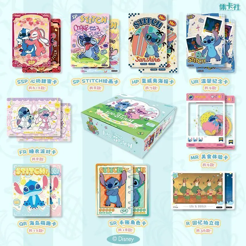 Carta autentica.Fun LiloStitch 2025 Figura anime Disney Stitch Card Stich Carte da collezione Jikashe Decorazione Regali di compleanno per bambini