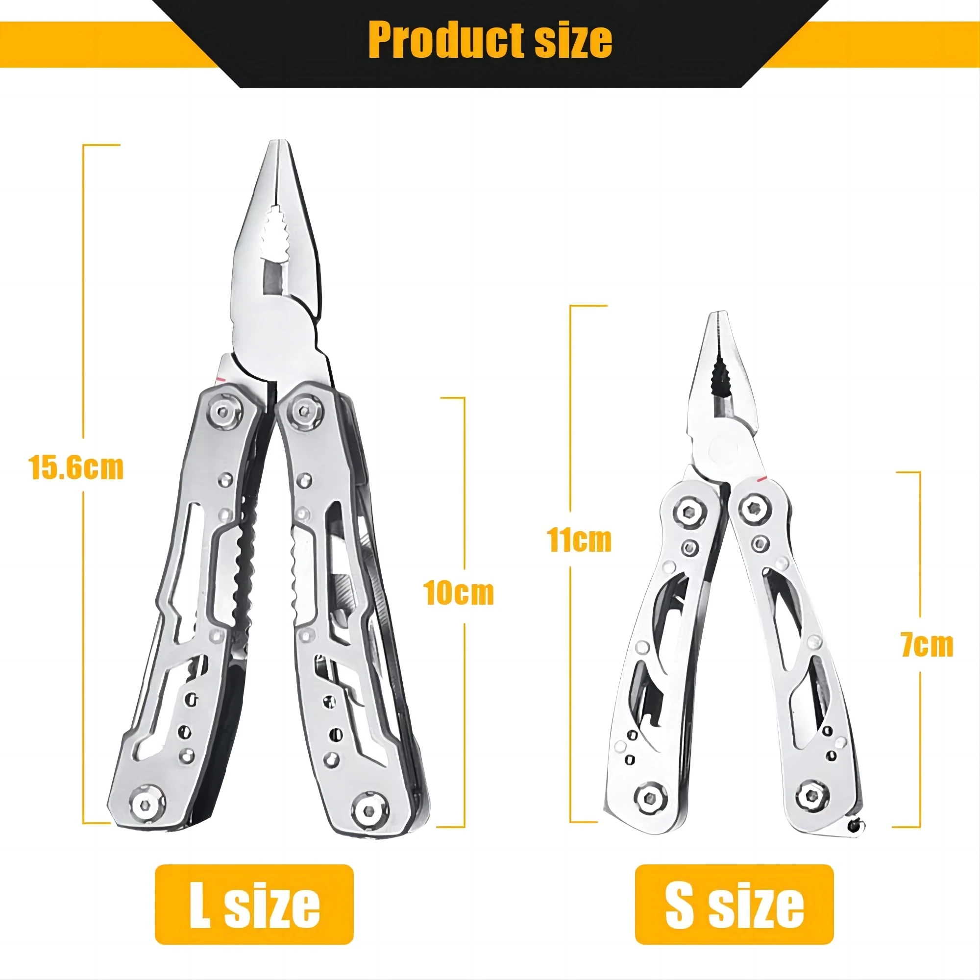 Imagem -06 - Alicatador Dobrável Multifunções Pocket Knife Sobrevivência ao ar Livre Ferramentas de Caça Aço Inoxidável Multi-ferramenta Pocket Knife
