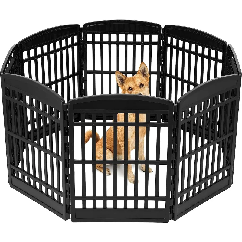 

USA 34" 8-Panel Pet Dog Puppy Playpen, Indoor/Outdoor Dog Pen, 63 x 63 x 34, Foldable, Customizable, Black