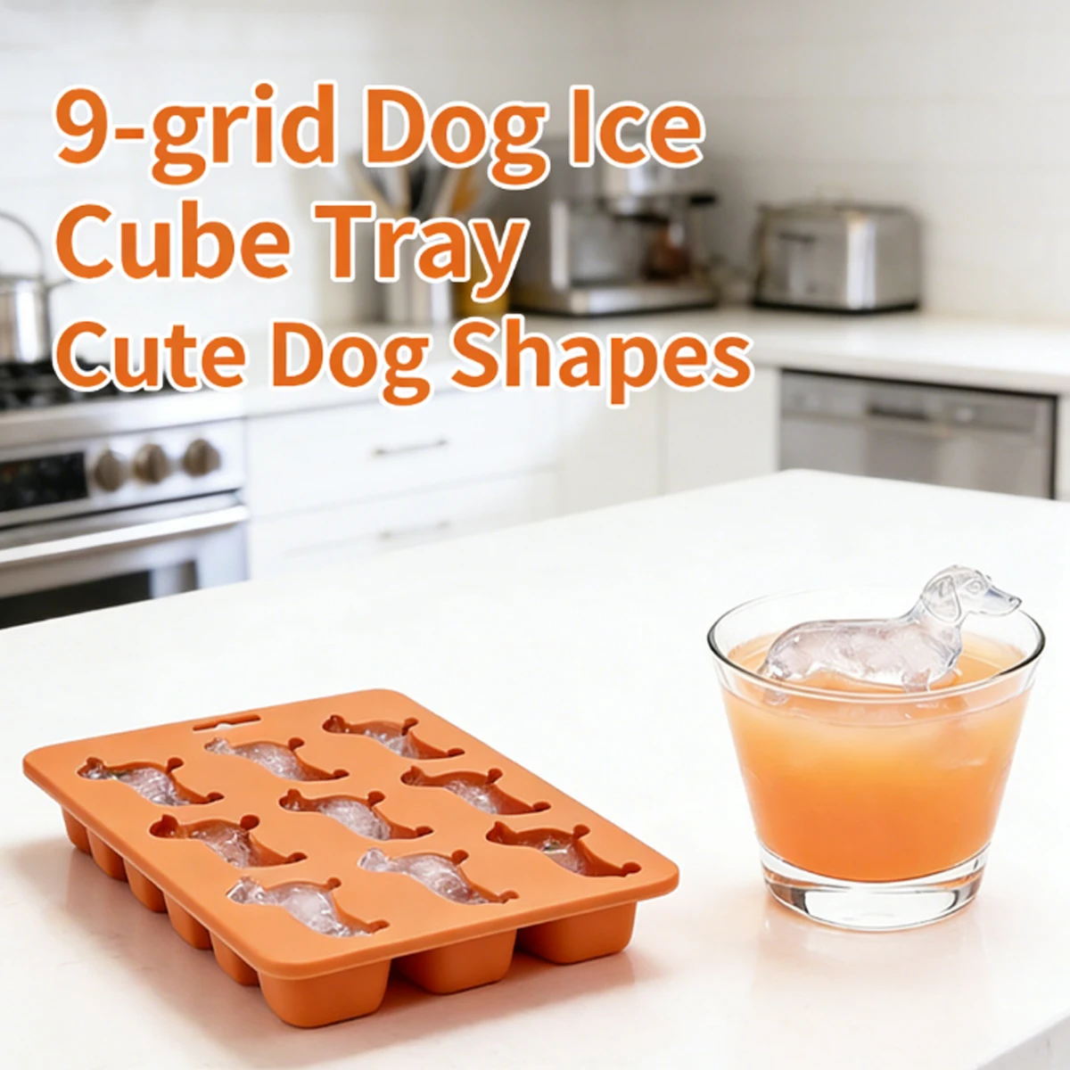 Cartoon Puppy Silicone Ice Tray, 9-Cavity Mold Suitable for Frosting and DIY Cake Decoration, Flexible Non-Stick Ice Mold, Can Be Used for Home Kitchen and Beverage Making, Puppy Animal-Shaped Silicone Ice Tray, Silicone Ice Cube Chocolate Mold, Can Create Fun and Creative Desserts, Pink Ice Cubes, Suitable for Holidays and Special Occasions