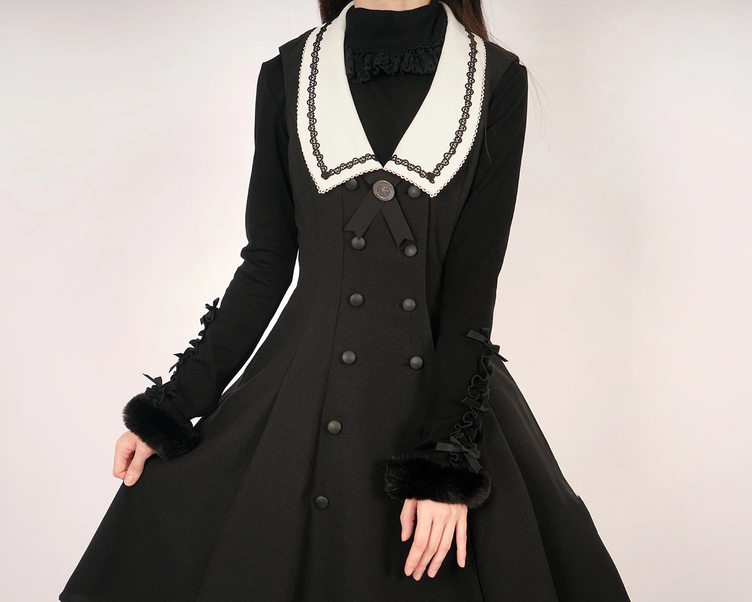 Autumn Winter Sweet Turtleneck Lolita Long Sleeve Bottoming Shirt Girl Halloween Versatile Age Reduction Fashion Solid Color Top