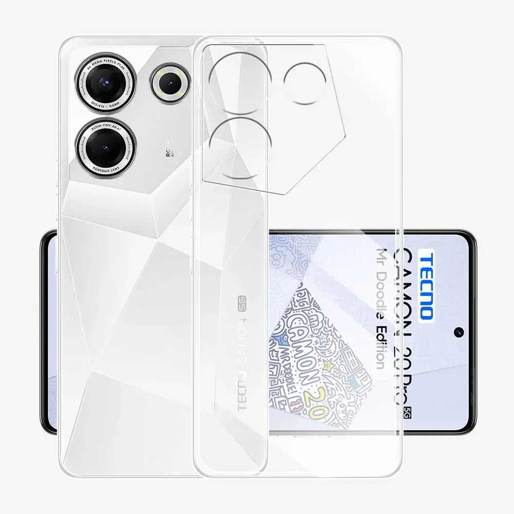 For Tecno Camon 20 Pro 5G Case Clear Soft Silicone TPU Phone Case Cover For Tecno Camon 20 Coque For Tecno Camon 20 Pro Fundas