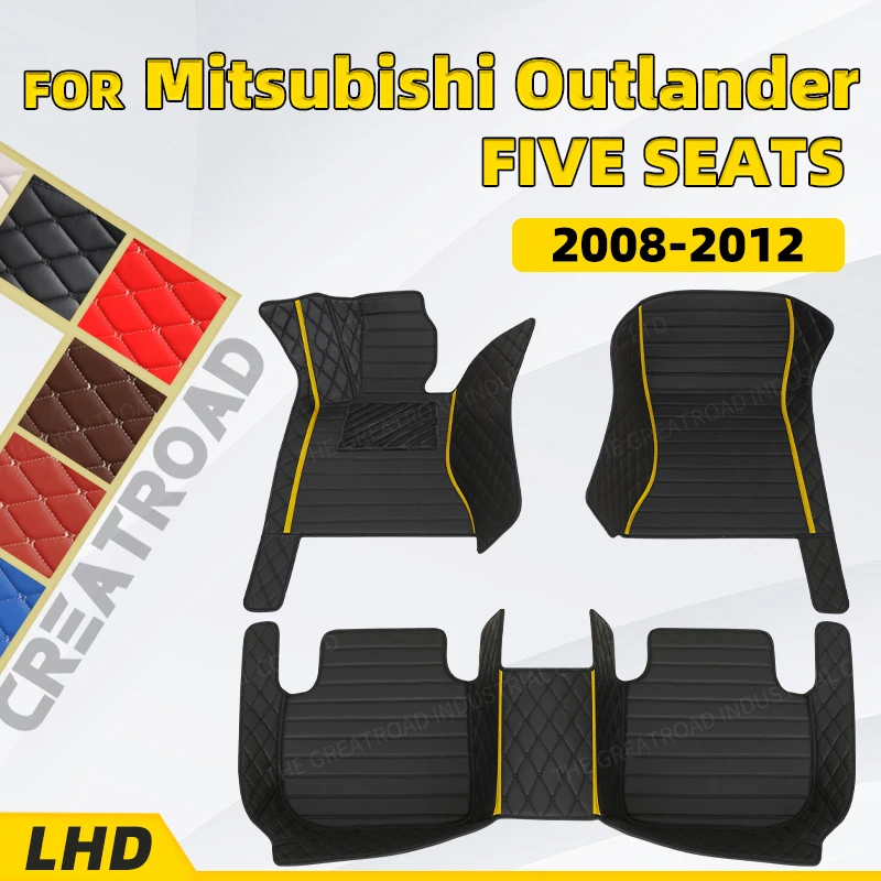 

Custom Car floor mats for Mitsubishi outlander (FIVE SEAT) 2008 2009 2010 2011 2012 auto foot Pads automobile