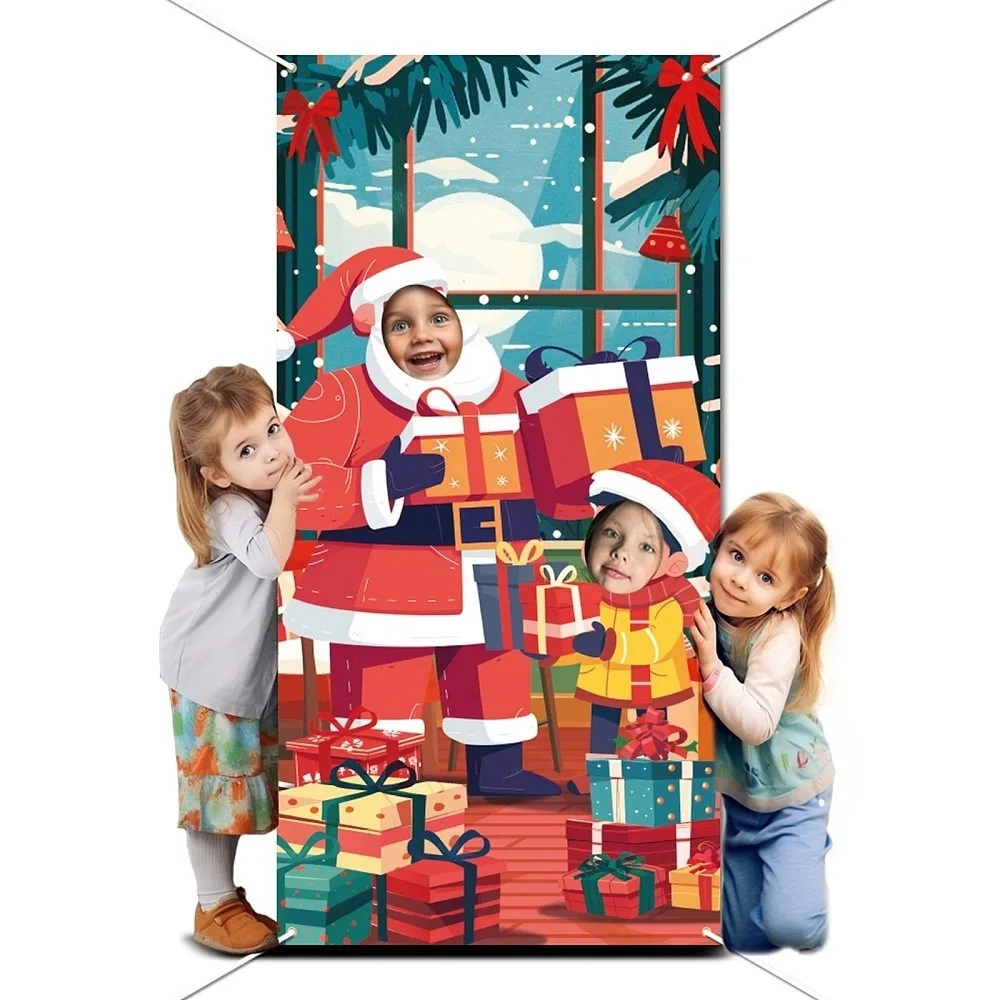 Polyester Photo Backdrop for Party Decoration with Plastic Non-Trace Wall Picture Hooks and Iron Curtain Clips Rectangle